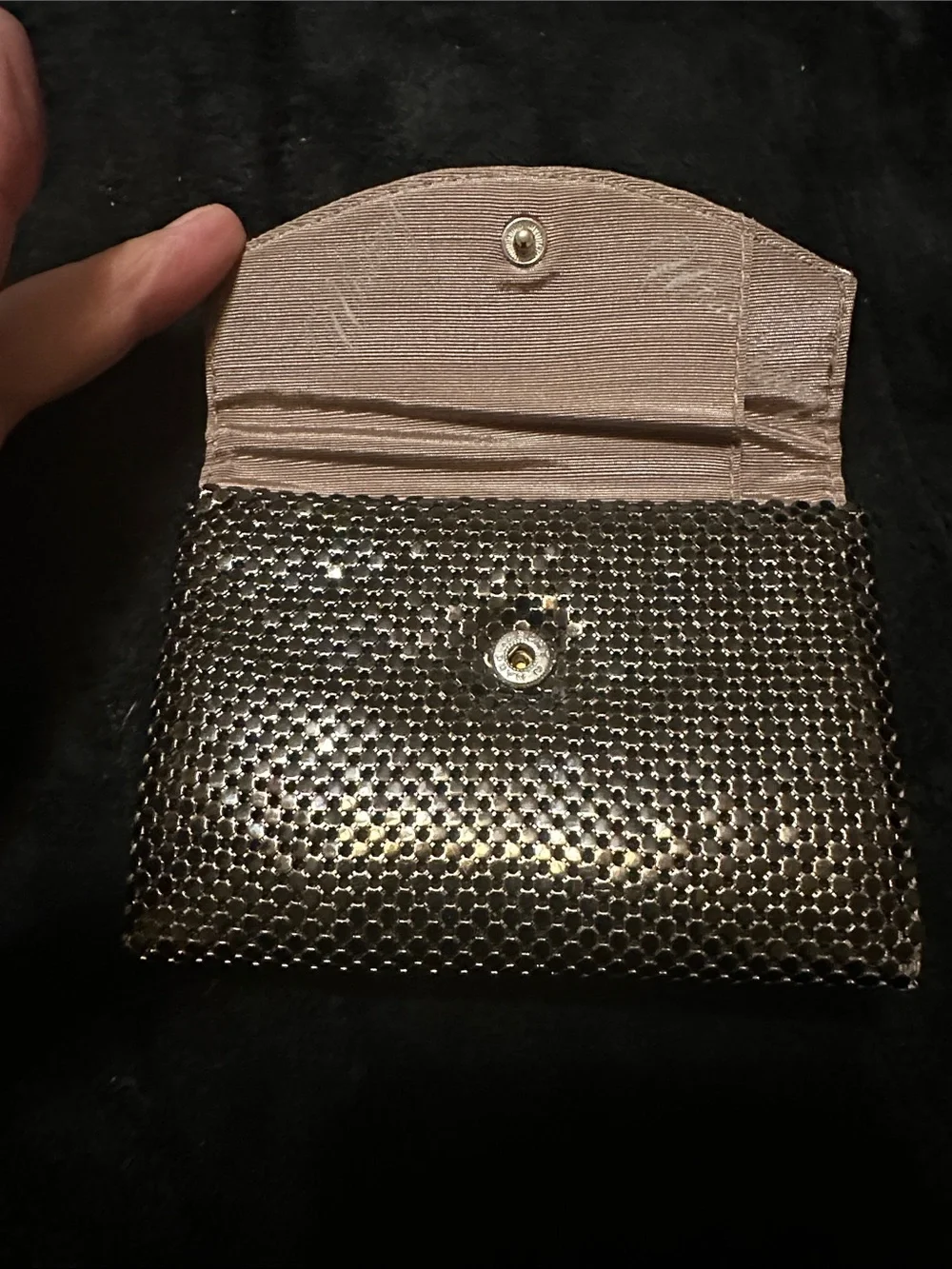 Whiting & Davis Metallic Gun Metal Envelope Wallet Collectable Piece